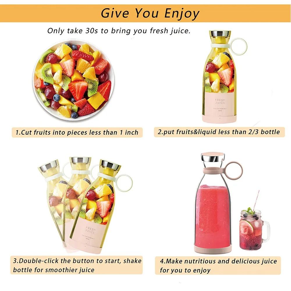 Portable electric blender bottle